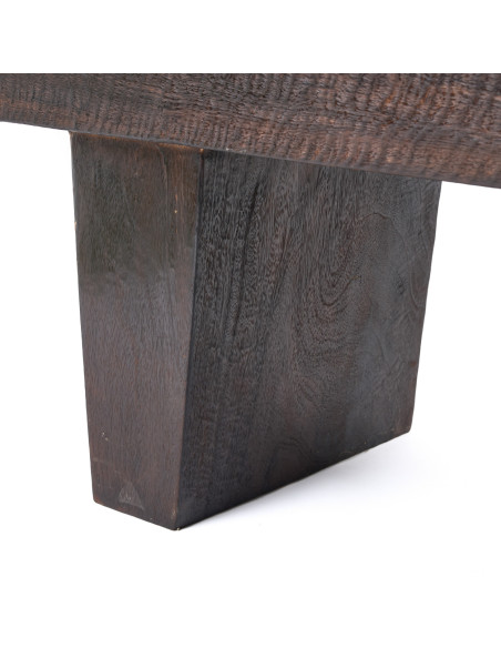 Banc en bois massif finition noyer foncé 200 x 40 x 50 cm The Center Piece