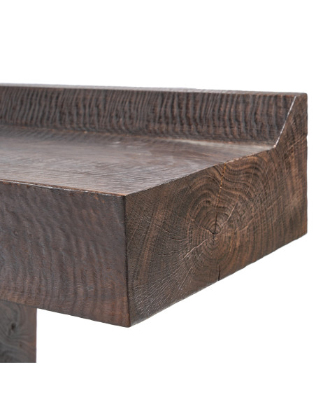 Banc en bois massif finition noyer foncé 200 x 40 x 50 cm The Center Piece