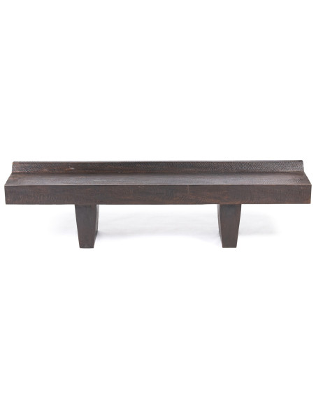 Banc en bois massif finition noyer foncé 200 x 40 x 50 cm The Center Piece