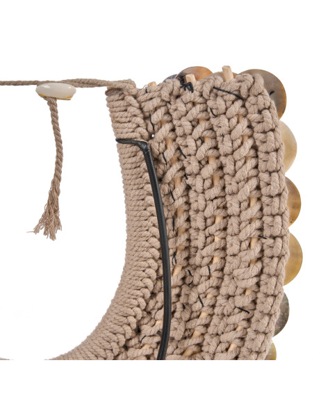 Objet à poser en coquillages naturels sur support métal noir 30 x 7 x 40 cm The Clam Couture