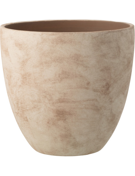 Cache-pot rond en céramique beige clair 36 x 36 x 34 cm...
