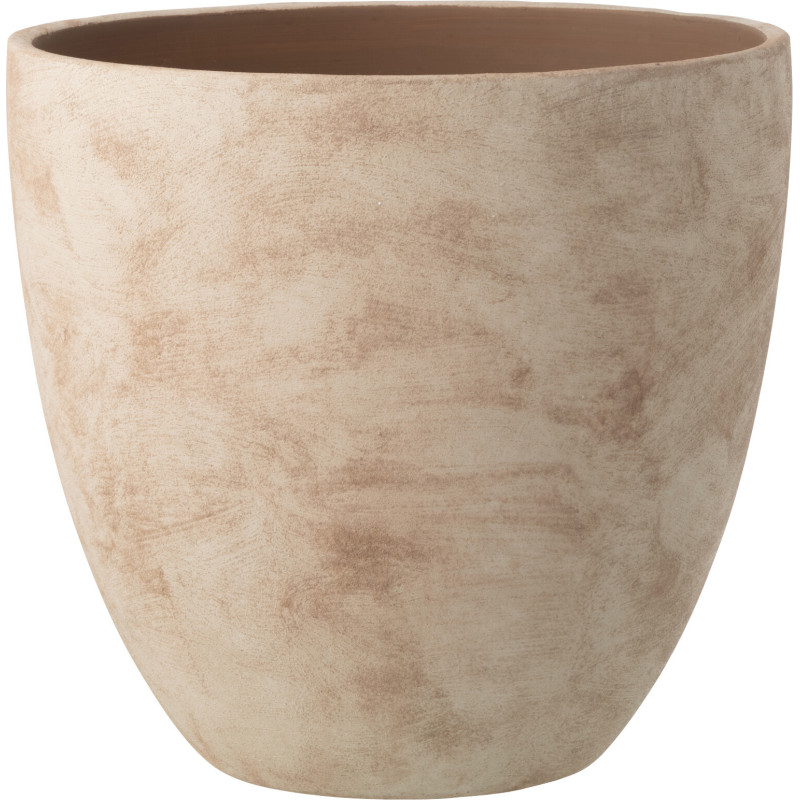 Cache-pot rond en céramique beige...