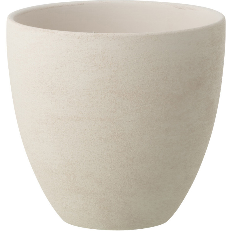 Cache-pot rond en céramique blanche...