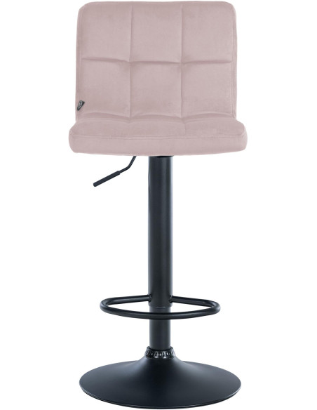 Tabouret de bar réglable en Velours Rose Métal Noir Gorlin