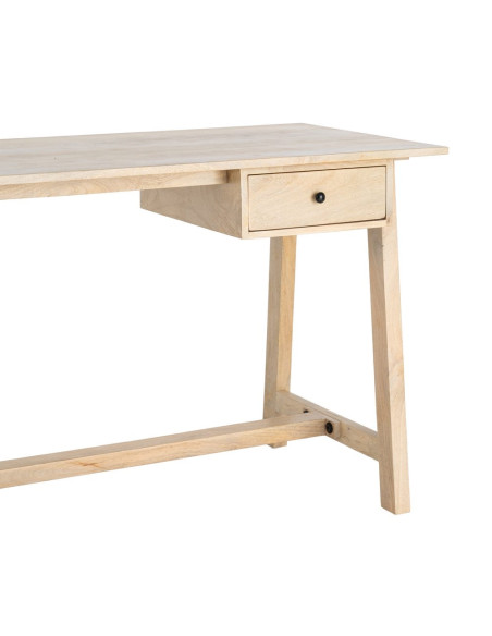 Bureau secrétaire en bois de manguier finition teck 120 x 60 x 77 cm Teka
