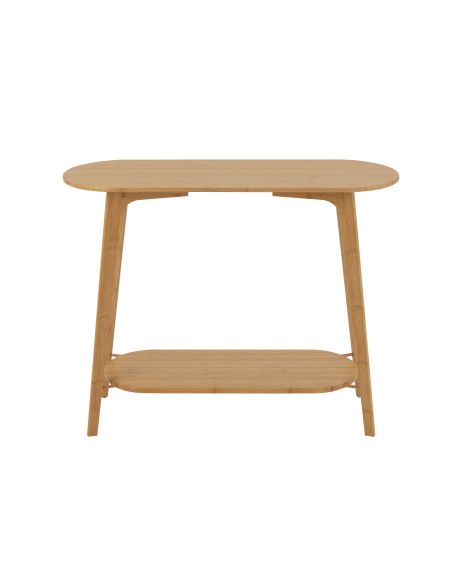 Console d’entrée en bambou naturel avec tablette 100 x 35 x 80 cm Aiko