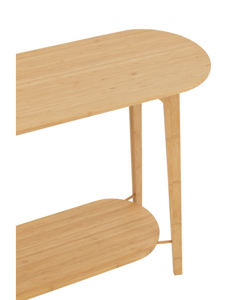 Console d’entrée en bambou naturel avec tablette 100 x 35 x 80 cm Aiko