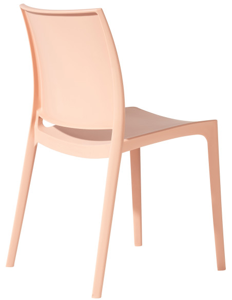 Chaise de jardin empilable couleur pêche en polypropylène 42 x 49 x 81 cm Basli
