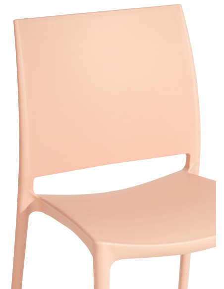 Chaise de jardin empilable couleur pêche en polypropylène 42 x 49 x 81 cm Basli