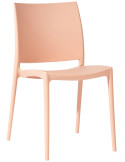 Chaise de jardin empilable couleur pêche en polypropylène 42 x 49 x 81 cm Basli