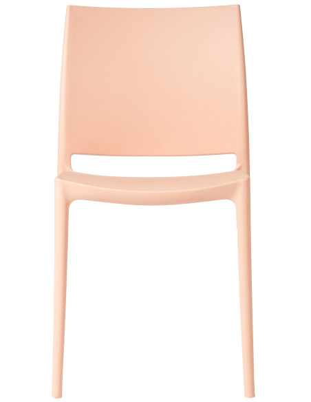 Chaise de jardin empilable couleur pêche en polypropylène 42 x 49 x 81 cm Basli