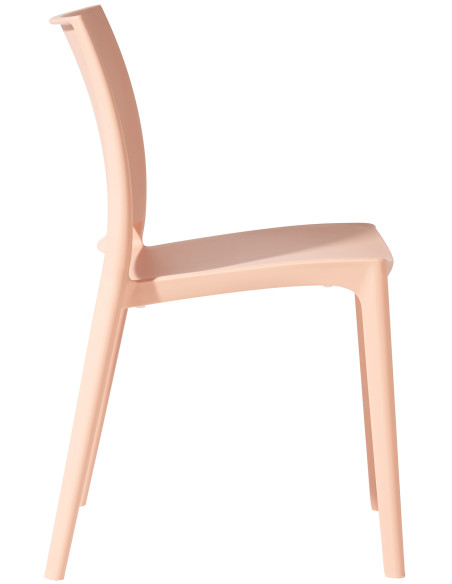 Chaise de jardin empilable couleur pêche en polypropylène 42 x 49 x 81 cm Basli