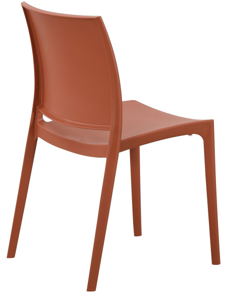 Chaise de jardin empilable terracotta en polypropylène 42 x 49 x 81 cm Basli