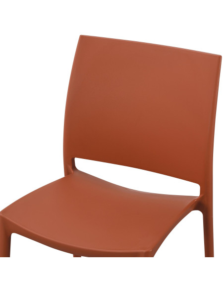 Chaise de jardin empilable terracotta en polypropylène 42 x 49 x 81 cm Basli