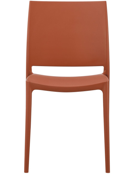 Chaise de jardin empilable terracotta en polypropylène 42 x 49 x 81 cm Basli