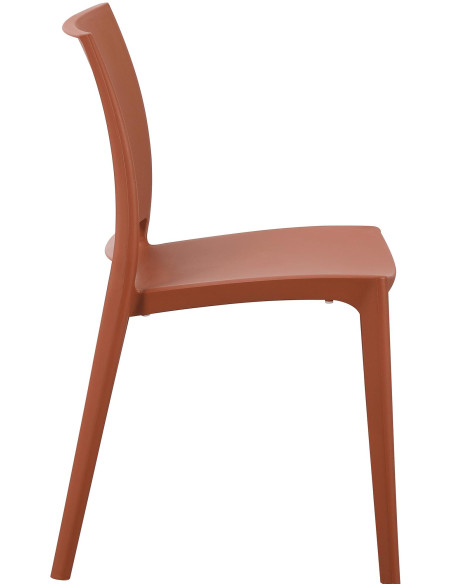 Chaise de jardin empilable terracotta en polypropylène 42 x 49 x 81 cm Basli