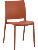 Chaise de jardin empilable terracotta en polypropylène 42 x 49 x 81 cm Basli