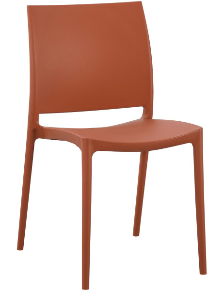 Chaise de jardin empilable terracotta en polypropylène 42...