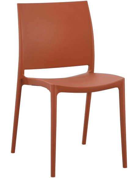Chaise de jardin empilable terracotta en polypropylène 42 x 49 x 81 cm Basli