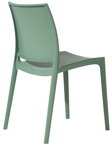 Chaise de jardin empilable vert olive en polypropylène 42 x 49 x 81 cm Basli