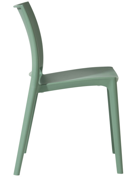 Chaise de jardin empilable vert olive en polypropylène 42 x 49 x 81 cm Basli