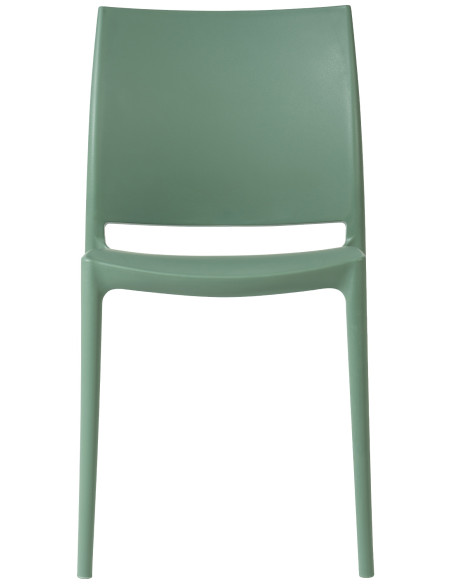 Chaise de jardin empilable vert olive en polypropylène 42 x 49 x 81 cm Basli