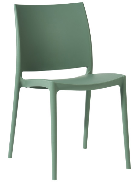 Chaise de jardin empilable vert olive en polypropylène 42...