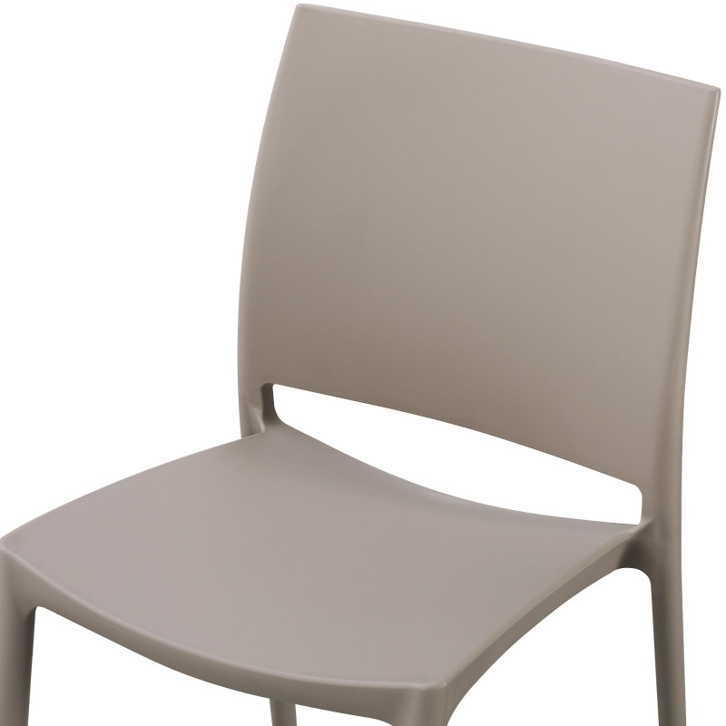 Chaise de jardin empilable taupe en...