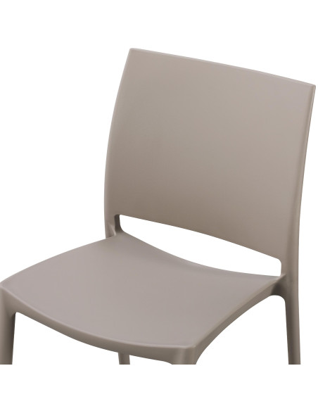 Chaise de jardin empilable taupe en polypropylène 42 x 49 x 81 cm Basli