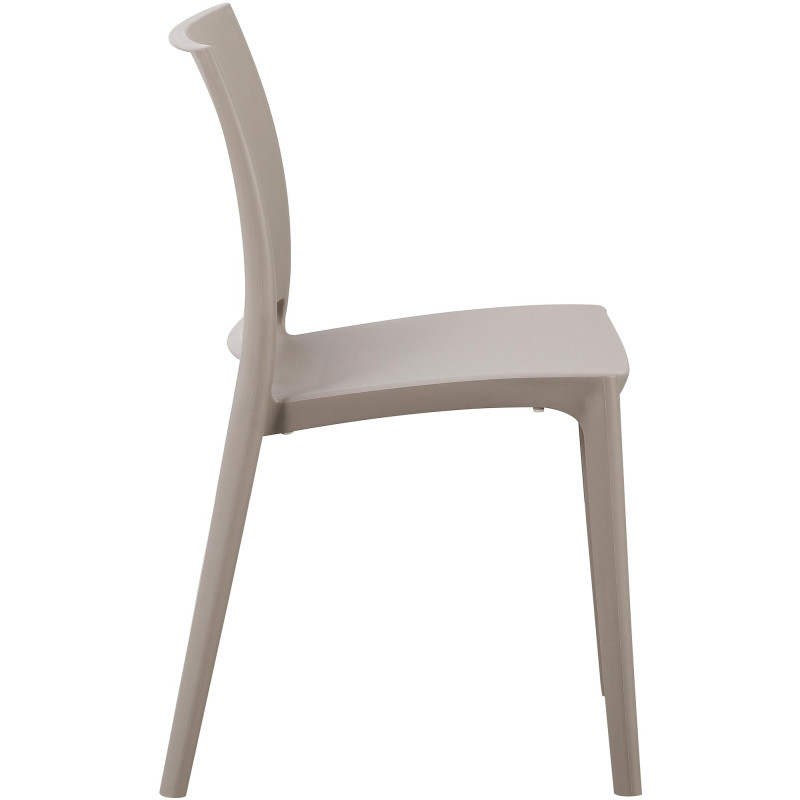 Chaise de jardin empilable taupe en...
