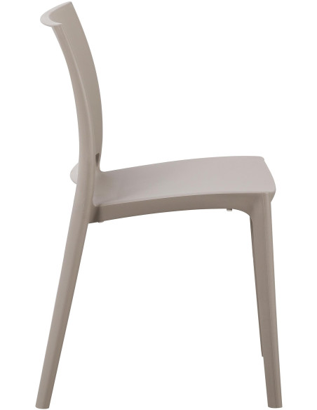 Chaise de jardin empilable taupe en polypropylène 42 x 49 x 81 cm Basli