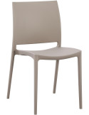 Chaise de jardin empilable taupe en polypropylène 42 x 49 x 81 cm Basli