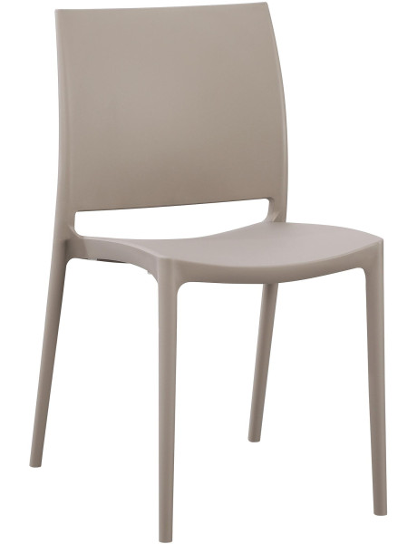 Chaise de jardin empilable taupe en polypropylène 42 x 49...
