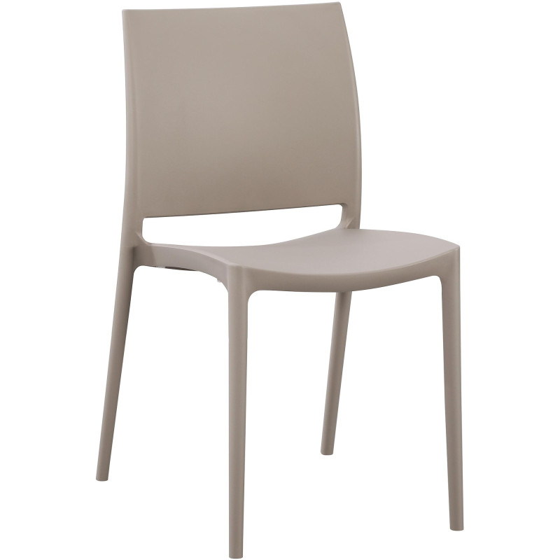 Chaise de jardin empilable taupe en...