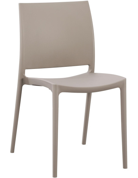 Chaise de jardin empilable taupe en polypropylène 42 x 49 x 81 cm Basli