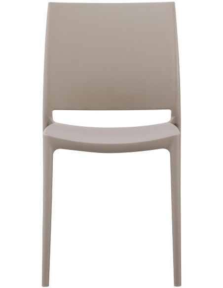 Chaise de jardin empilable taupe en polypropylène 42 x 49 x 81 cm Basli