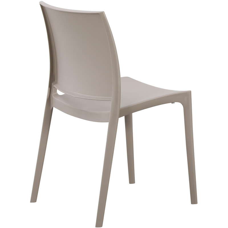 Chaise de jardin empilable taupe en...