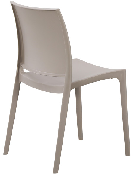 Chaise de jardin empilable taupe en polypropylène 42 x 49 x 81 cm Basli
