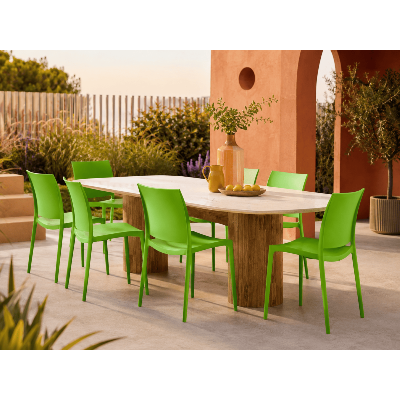 Chaise de jardin empilable verte en...