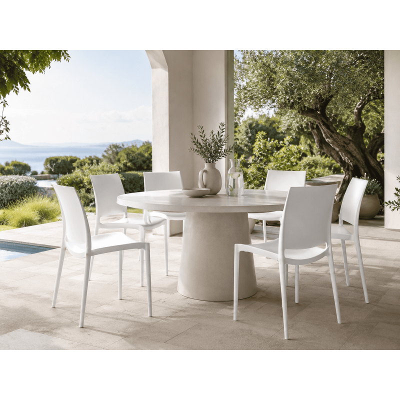 Chaise de jardin empilable blanche en...