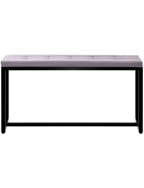 Banquette d’intérieur grise en polyuréthane et métal noir 100 x 40 x 48 cm Néva  - 2