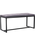 Banquette d’intérieur grise en polyuréthane et métal noir 100 x 40 x 48 cm Néva