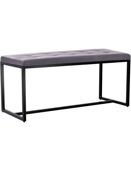 Banquette d’intérieur grise en polyuréthane et métal noir...