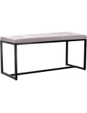 Banquette d’intérieur blanche en polyuréthane et métal noir 100 x 40 x 48 cm Néva