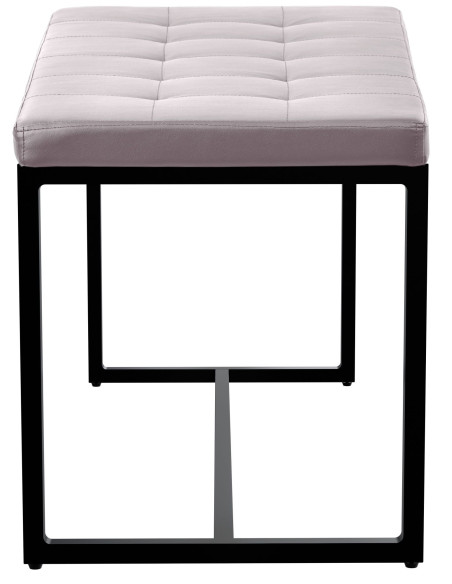 Banquette d’intérieur blanche en polyuréthane et métal noir 100 x 40 x 48 cm Néva