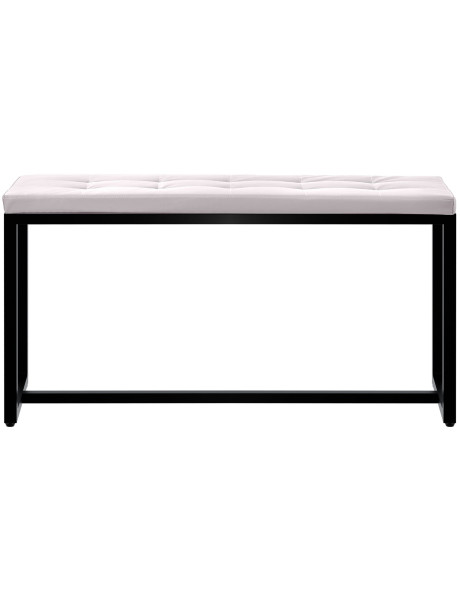 Banquette d’intérieur blanche en polyuréthane et métal noir 100 x 40 x 48 cm Néva  - 2