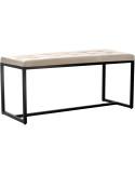 Banquette d’intérieur crème en polyuréthane et métal noir 100 x 40 x 48 cm Néva