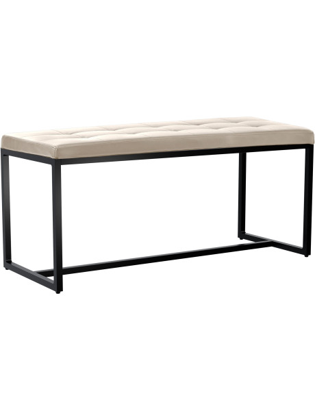 Banquette d’intérieur crème en polyuréthane et métal noir...