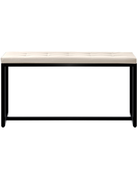 Banquette d’intérieur crème en polyuréthane et métal noir 100 x 40 x 48 cm Néva
