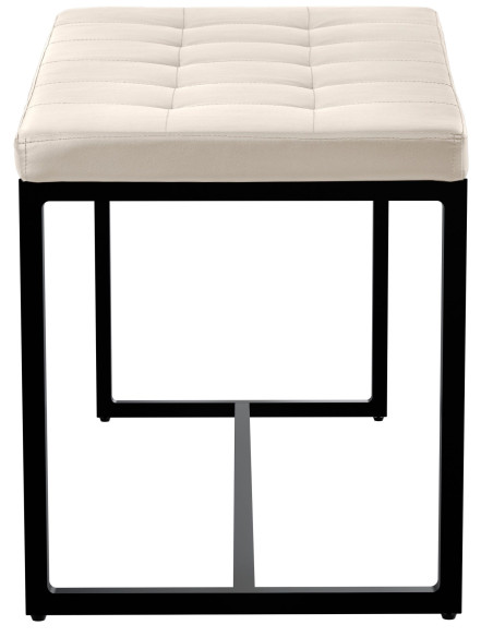 Banquette d’intérieur crème en polyuréthane et métal noir 100 x 40 x 48 cm Néva